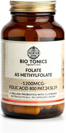 Bio Tonics Folate As Methylfolate Συμπλήρωμα για την Ενίσχυση του Ανοσοποιητικού 90 φυτικές κάψουλες