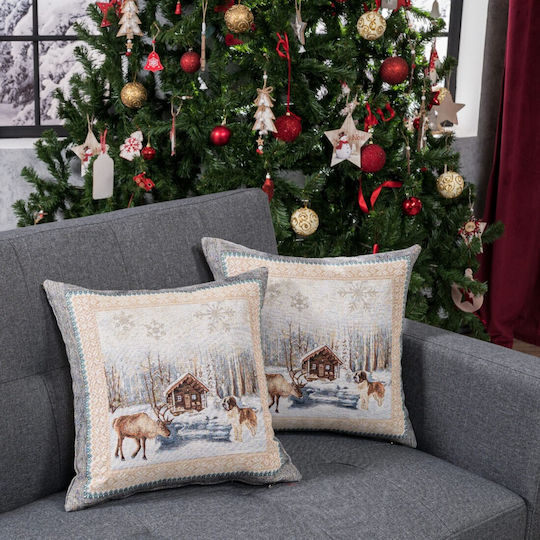 Teoran Christmas Decorative Square Pillowcase Aspen Gray 45x45cm