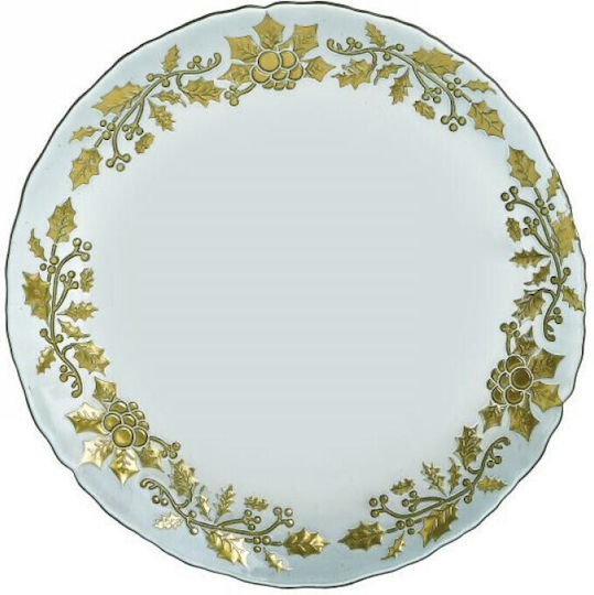 Click Weihnachtlich Platte Glas Gold H2xD21cm.