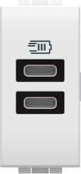 Bticino Power Socket with 2 USB Ports Bticino Power Socket with 2 USB Ports