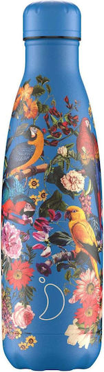Chilly's Tropical Μπουκάλι Θερμός Ανοξείδωτο BPA Free 500ml Parrot Blooms