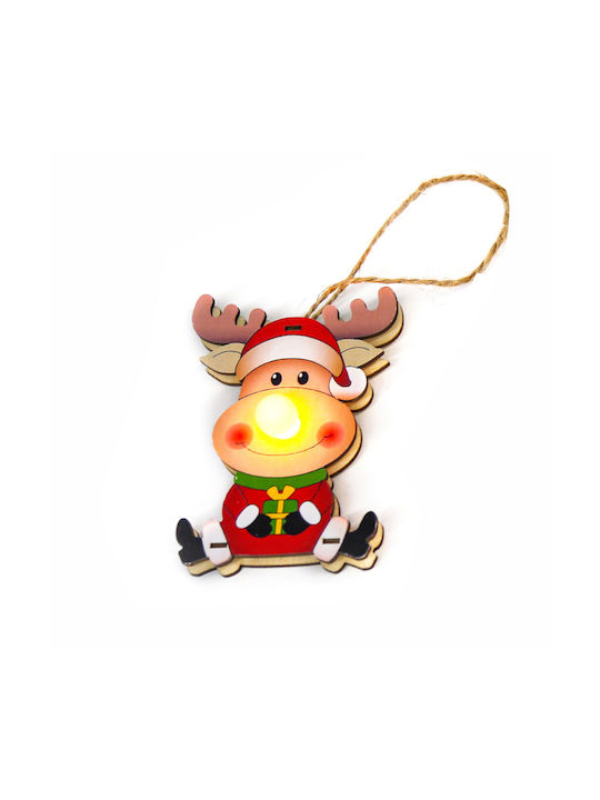 Reindeer Висящ Северни елени Украса Кафяв Осветен 7x10бр