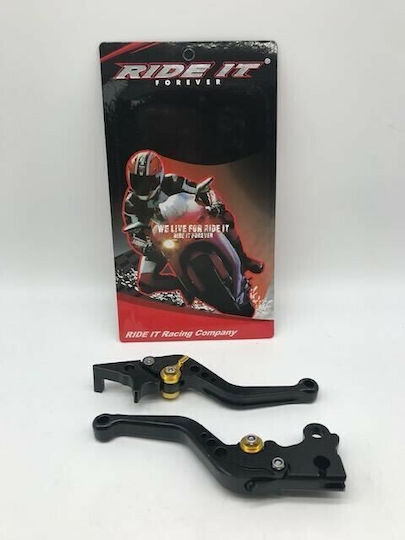 Ride It Motorcycle Brake Lever Adjustable for Suzuki DL 650 V-STROM for Yamaha TDM 900 Black