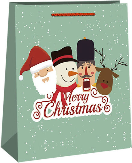 XMASfest Christmas Gift Bag 93-1809 Paper Christmas Bag for Gift Green 11x6x14cm. 12pcs