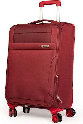 Cardinal 3400 Medium Travel Suitcase Fabric Burgundy with 4 Wheels Height 60cm 3400/60