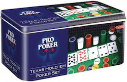 Tactic Propoker Texas Hold Em Set 160 Poker Chips in Metallic Box with 2 Decks