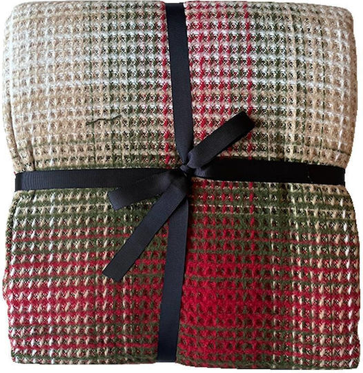 TnS Single Blanket 150x200cm Red / Green / Beige