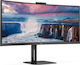 AOC CU34V5CW VA Curved Monitor 34" QHD 3440x1440 με Χρόνο Απόκρισης 4ms GTG