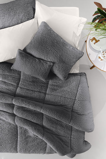 Guy Laroche Комбинирано одеяло с Пълнеж Hollowfiber Единично 160x220бр Mouton Антрацит 650Gsm