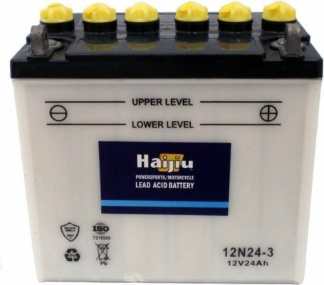HaiJiu Deschis Baterie Motocicleta 12N24-3 cu Capacitatea 24Ah