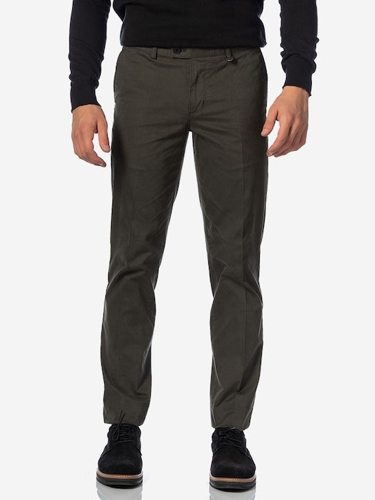 Sogo Trousers Chino Elastic in Regular Fit Oil