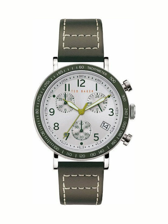 Ted Baker Marteni Men's Watch 42mm Chronograph Battery with Green Leather Strap