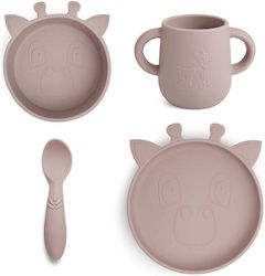 Nuuroo Baby Silicone Feeding Set Lykke 4pcs Pink