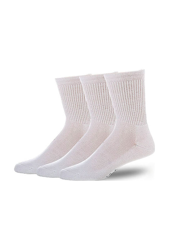 Xcode Unisex Μονόχρωμες Κάλτσες Λευκές 3Pack