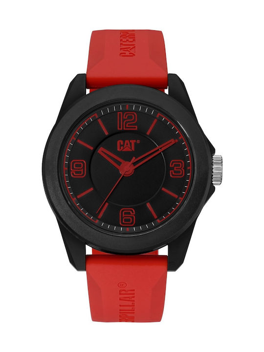 CAT Landscape Watch Battery with Red Rubber Strap