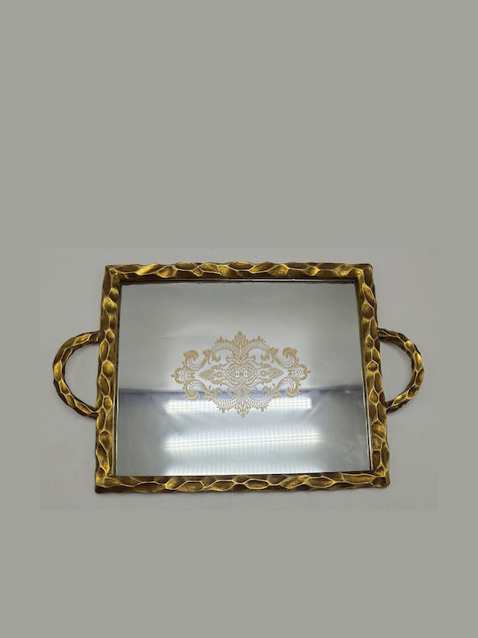 Karvounis Plastic Rectangular Decorative Tray with Mirror 48.5x3x32cm