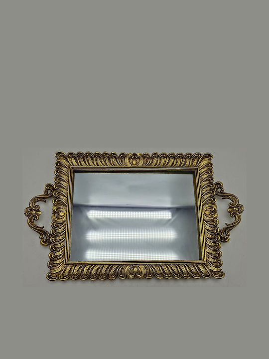 Karvounis Plastic Rectangular Decorative Tray with Mirror 40x24.5x3cm