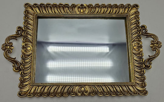 Karvounis Plastic Rectangular Decorative Tray with Mirror 40x24.5x3cm