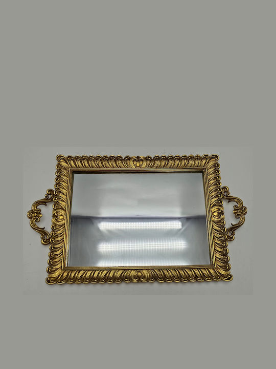Karvounis Plastic Rectangular Decorative Tray with Mirror 45x27.5x3cm