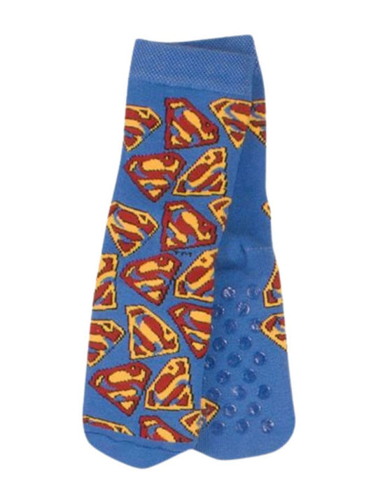 Disney Non-slip Kids' Long Socks Superman Blue