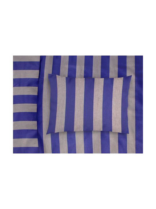 Dimcol Stripes Kissenbezug mit Umschlagumschlag 157 Purple / Grey 50x70cm.