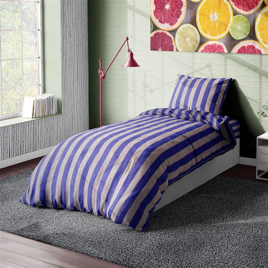 Dimcol Stripes Σετ Μονό 3τμχ 160x240εκ. 157 Purple / Grey