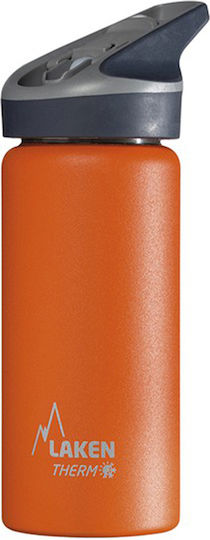 Laken Jannu Thermo Recyclable Bottle Thermos Stainless Steel BPA Free 500ml Orange with Mouthpiece