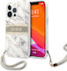 Guess Marble Plastic Back Cover with Strap Gray / White (iPhone 12 Pro Max)