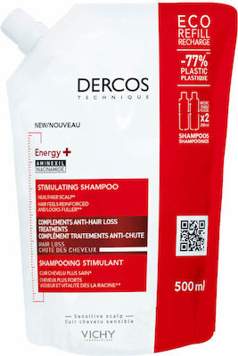 Vichy Dercos Energy+ Anti-Hair Loss Refill Shampoos Against Hair Loss for All Hair Types 500ml