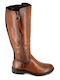Leder Damenstiefel Braun