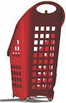 Shopping Basket Supermarket Basket With Handle and Wheels 64lt