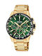 Festina Men's Watch 45mm Chronograph Battery with Gold Metal Bracelet