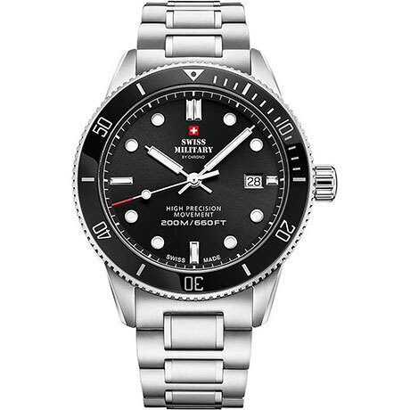 Swiss Military by Chrono Diver Battery Watch with Metal Bracelet
