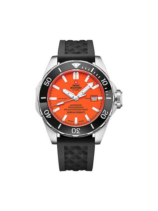 Swiss Military by Chrono Diver Watch Automatic with Black Rubber Strap