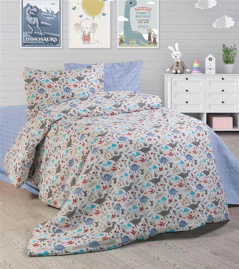 Dimcol Παιδική Παπλωματοθήκη Μονή 309 White-Blue