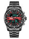 Weide Analog/Digital Herrenuhr 49mm Chronograph Batterie mit Schwarz Metallarmband
