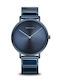 Bering Time Ανδρικό Ρολόι 39mm Μπαταρίας με Μπλε Κεραμικό Μπρασελέ