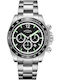 Henley Men's Watch 41mm Chronograph Battery with Silver Stainless Steel Bracelet