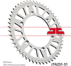 JT Sprockets Pinion spate 51 Dinți pentru Yamaha WR 250 - Magazin online / WR 400 - Magazin online / WR 450F - WR 450F / YZ 125 / YZ 250 - YZ 250 / YZ250F / YZ450F