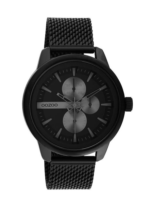 Oozoo Ceas Barbati 45mm Cronograf Baterie cu Br...