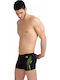 Men's Swimwear Shorts Black/Green Freeze with Patterns