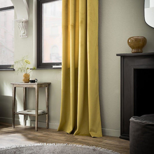 Gofis Home Κουρτίνα με Τρουκς Winter 37 Champagne Green 140x280εκ.