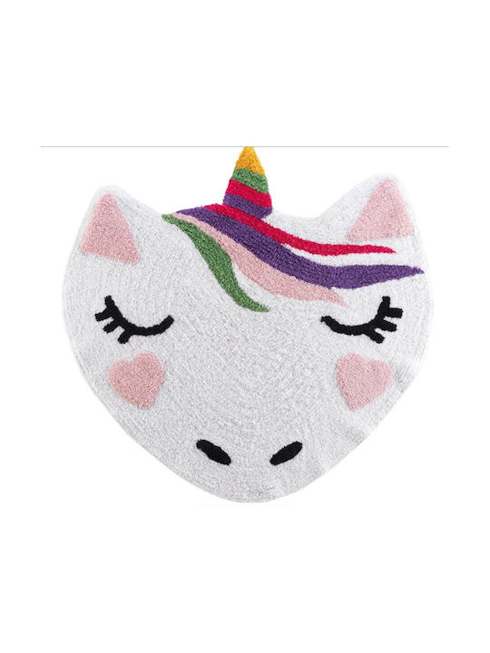 Flamingo Zoelie Kids Rug Unicorn Alb Round with Diameter 90cm