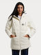 Emerson Women's Short Puffer Jacket for Winter with Hood White