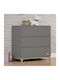 Zoom Dark Baby Dresser with 3 Drawers Gray 94x51x91cm