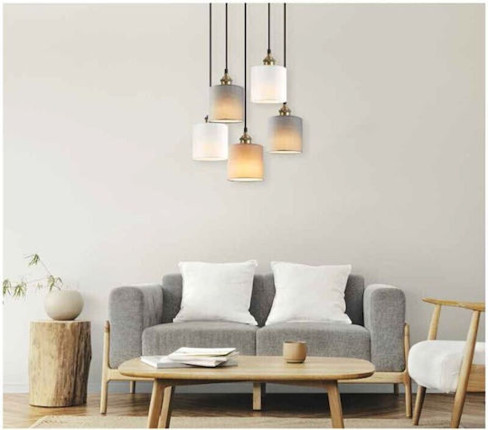 Home Lighting Pendant Light Multicolour Bell for 5 Bulbs E27 40x40x300cm