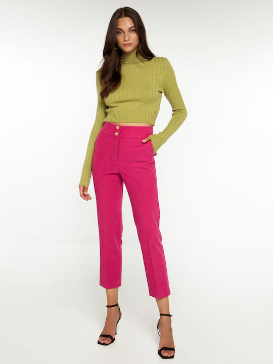 Dama Capri Pantaloni Chino Fuchsia
