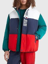 Tommy Hilfiger Men's Winter Puffer Jacket Blue/White/Red/Green