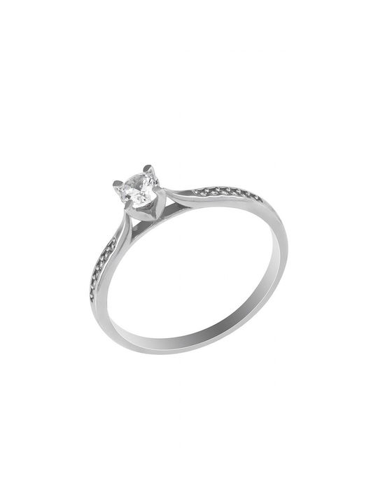 Filva Oro Single Stone from White Gold 14K