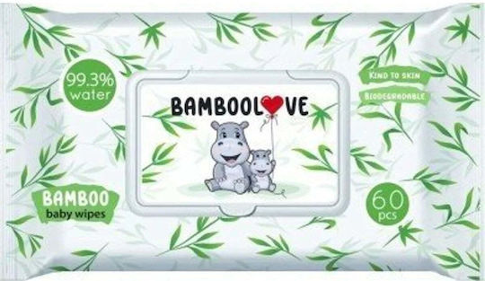 Bamboolove Бебешки кърпички с 99% вода, без аромат 60бр
